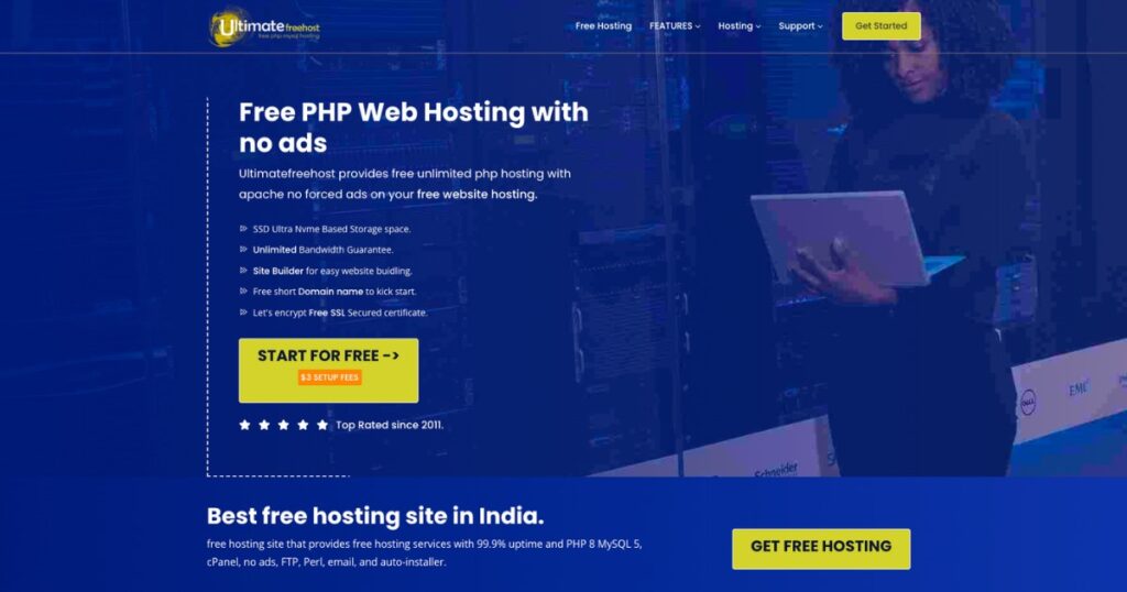 UltimateFreeHost mang đến một nền tảng hosting miễn phí đầy đủ và linh hoạt
