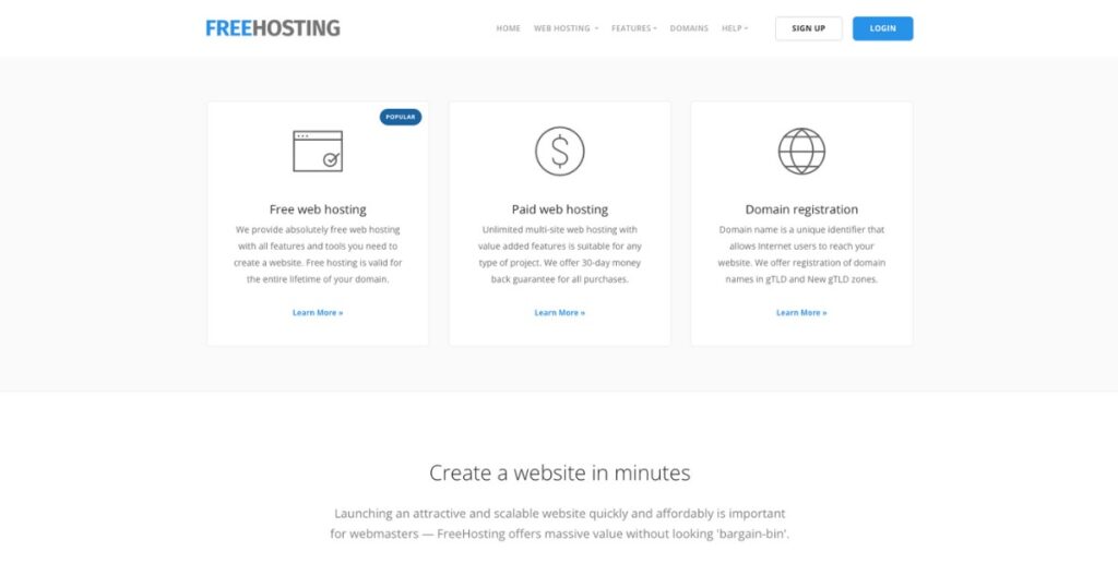 Freehosting cung cấp các tính năng độc đáo với 10GB dung lượng lưu trữ