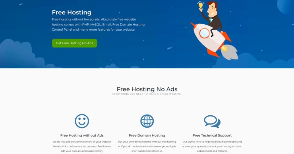 FreeHostingNoAds mang lại môi trường lưu trữ web miễn phí, không quảng cáo