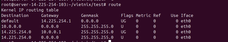 Lệnh route cho phép hiển thị và chỉnh sửa bảng định tuyến