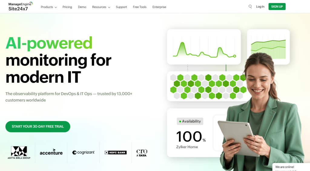 Site24x7 công cụ giám sát toàn diện từ hạ tầng đến người dùng