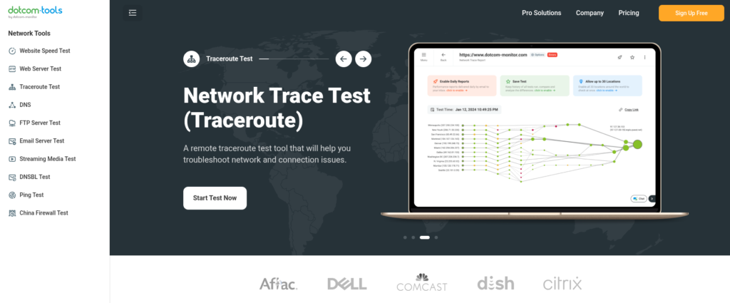 Kiểm tra hiệu suất từ nhiều vị trí toàn cầu Dotcom-Tools