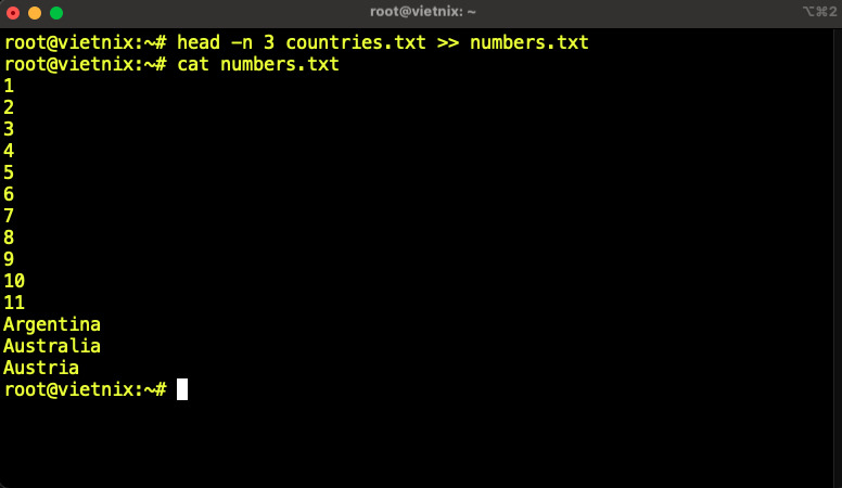 Hiển thị redirect output của các file