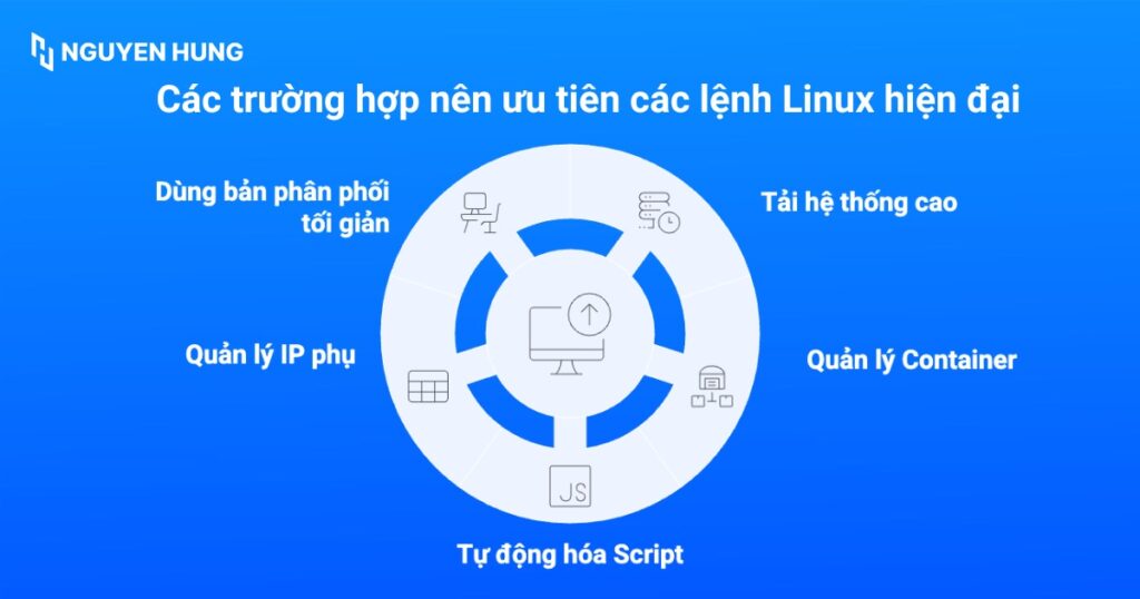 Các trường hợp nên ưu tiên các lệnh Linux hiện đại