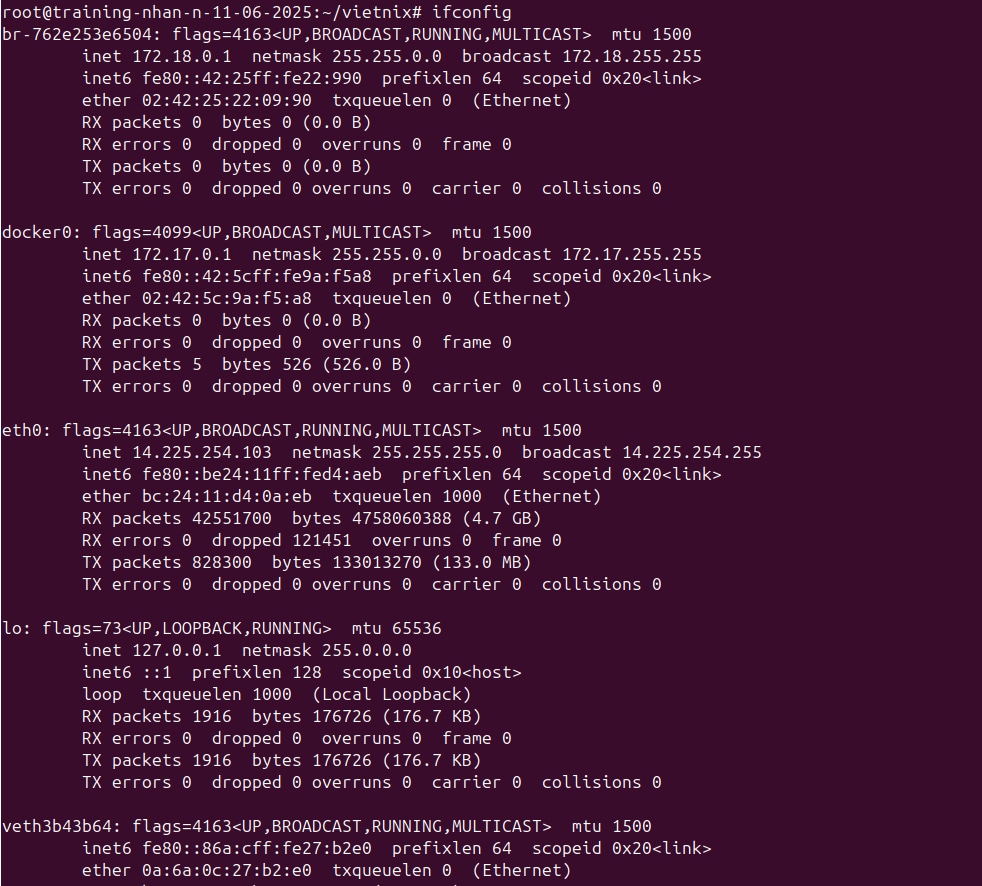 lệnh ifconfig cũ có một số hạn chế