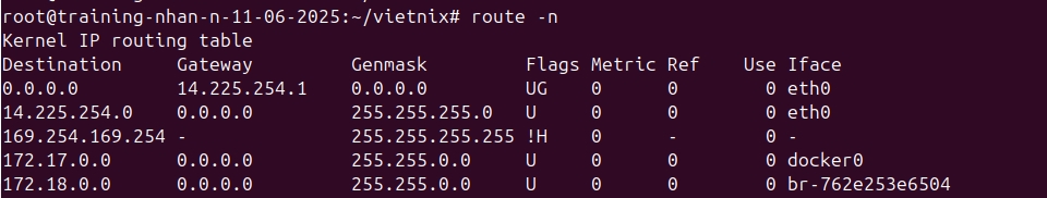 route -n tồn tại nhiều hạn chế