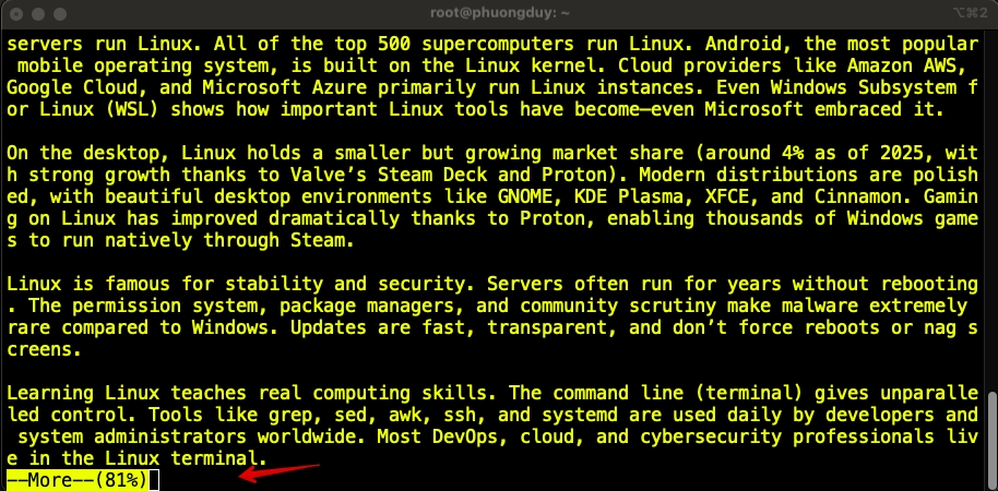 Bạn nhấn SPACEBAR để lật sang trang mới.