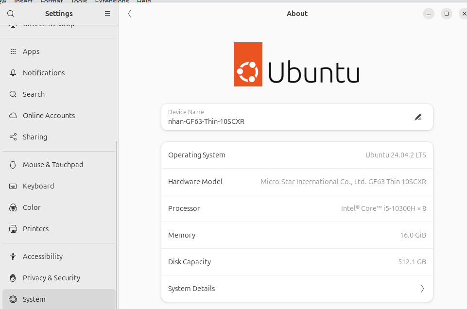 Chọn mục About trong danh sách kết quả