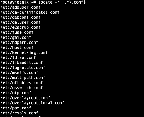 Tìm tất cả file kết thúc .conf