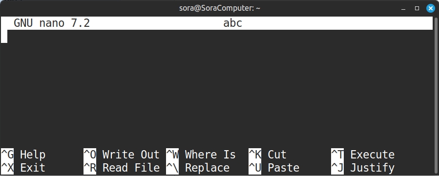 Hệ thống phím tắt của Nano