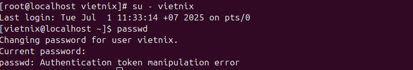 Màn hình xuất hiện lỗi "Authentication token manipulation error"