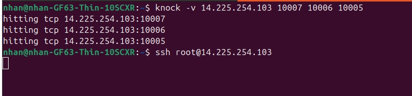 Bạn tiến hành kiểm tra lại bằng lệnh ssh