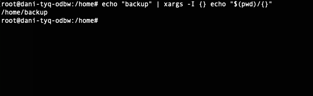 Kết hợp pwd với xargs để xây dựng đường dẫn động