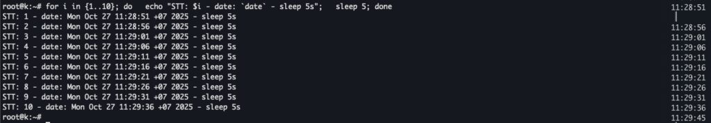 Sử dụng Sleep trong vòng lặp