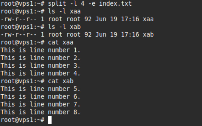 Để tránh tình trạng file có dung lượng nhỏ nhưng lại bị chia thành quá nhiều phần thì bạn có thể dùng tùy chọn -e
