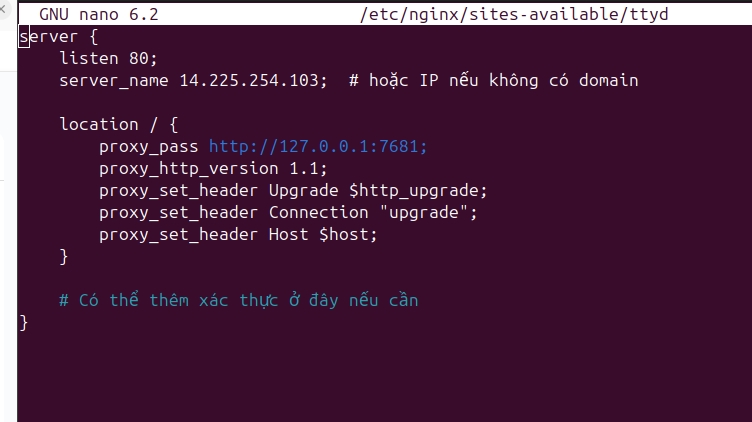 bạn cấu hình Nginx