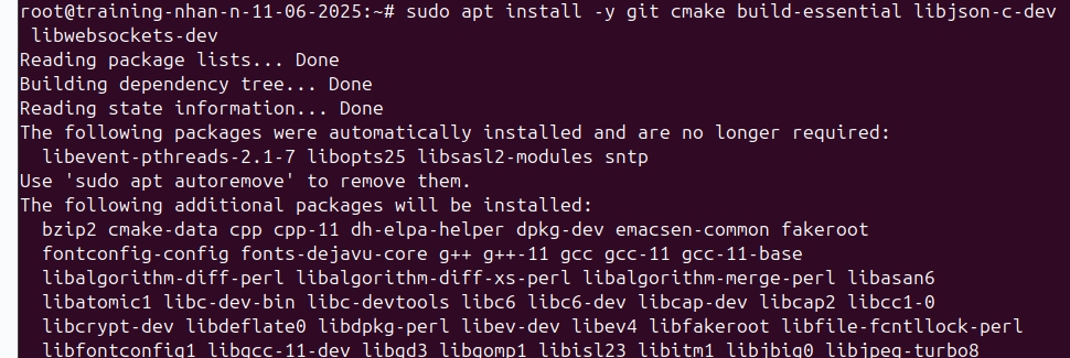 bạn cài đặt các gói phụ thuộc và công cụ biên dịch 
