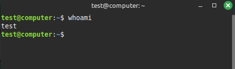 Lệnh whoami trả về duy nhất tên người dùng hiện tại