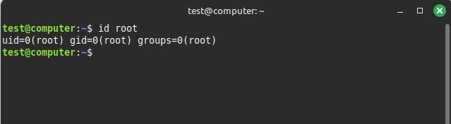 Gọi lệnh id với tên của một người dùng cụ thể