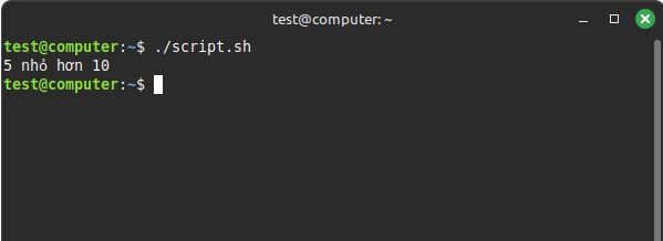 Kết quả của câu lệnh trên