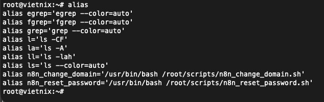 Kiểm tra danh sách alias đang tồn tại