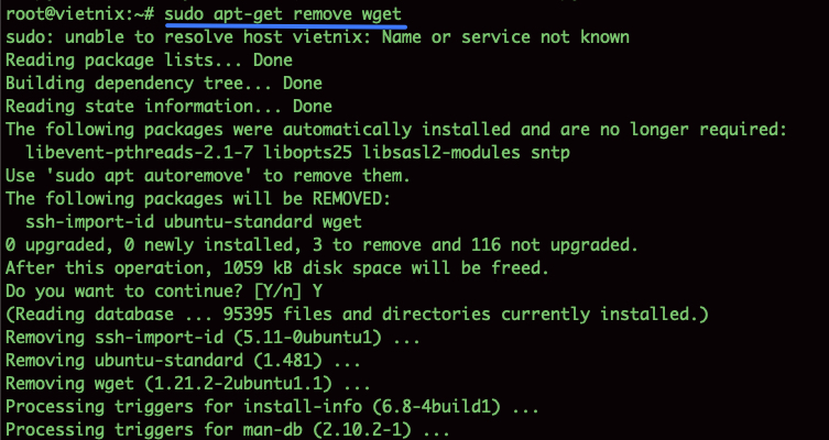 Gỡ bỏ một gói phần mềm