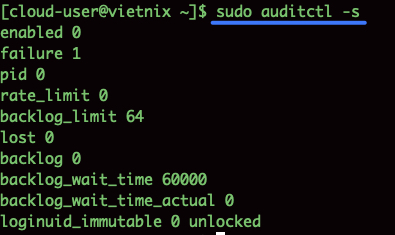  Xem trạng thái hệ thống Audit