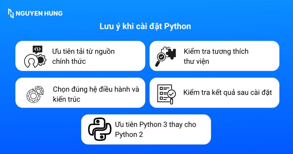 Lưu ý khi cài đặt Python