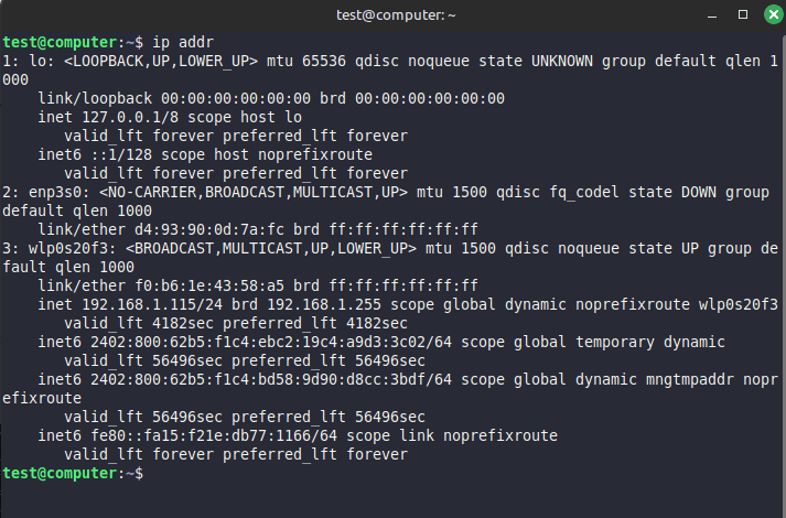 Lệnh ip addr dùng để liệt kê chi tiết các giao diện mạng và địa chỉ được gán cho từng interface trên hệ thống