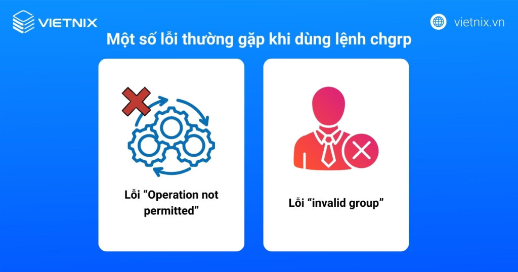 Một số lỗi thường gặp khi sử dụng lệnh chgrp