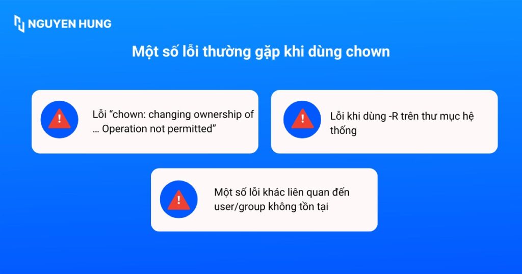 Một số lỗi thường gặp khi dùng chown