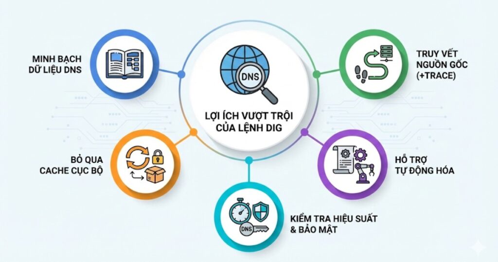 Những lợi ích vượt trội khi sử dụng lệnh dig