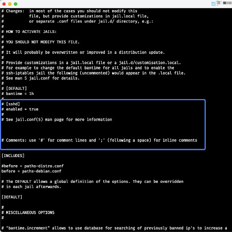 Cấu hình jail ssh trong fail2ban