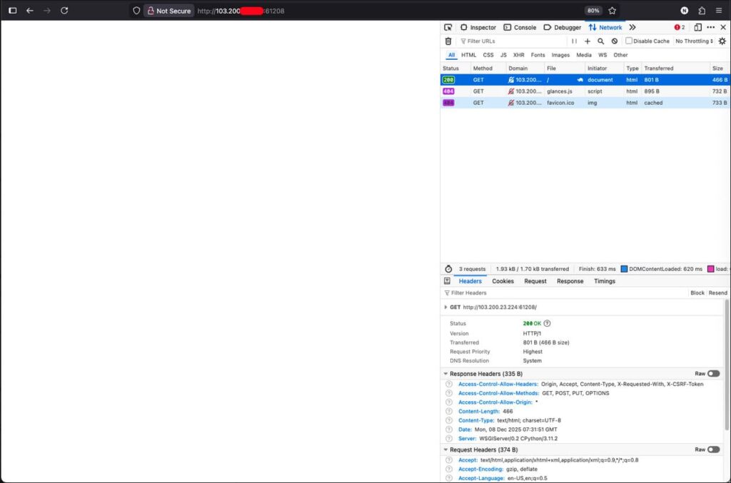 Glances bị trắng trang