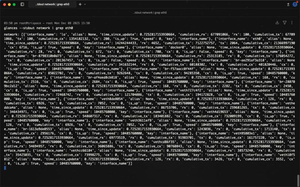Theo dõi băng thông mạng của từng interface