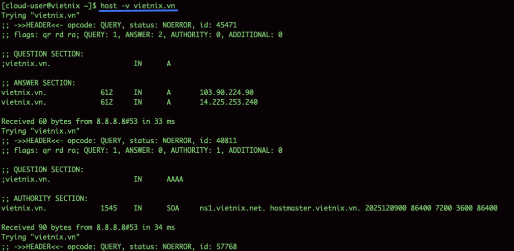 Xem thông tin chi tiết về các bước truy vấn