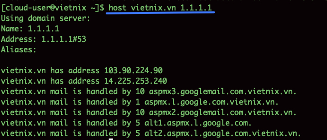 Chỉ định máy chủ DNS để truy vấn