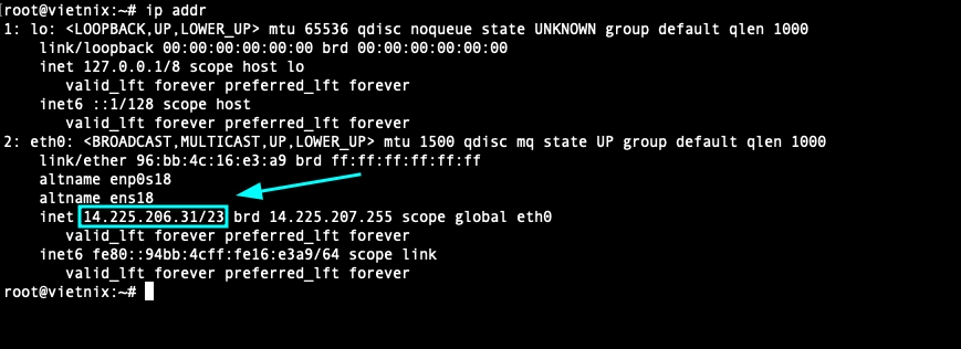 Xem nhanh IP trên Linux