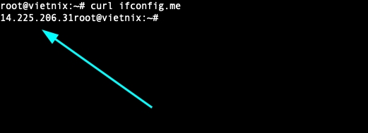 Xác định địa chỉ IP Public thực tế mà server đang sử dụng để giao tiếp với Internet