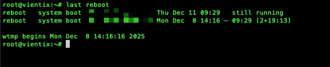 Xem lịch sử khởi động lại (reboot)
