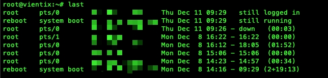 Lệnh liệt kê tất cả các bản ghi có trong file /var/log/wtmp
