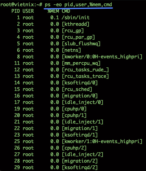 Chỉ định các cột đầu ra tùy chỉnh
