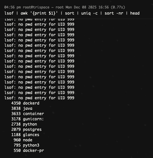 Tìm tiến trình mở nhiều file nhất