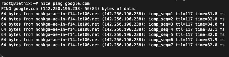 Chạy tiến trình với độ ưu tiên mặc định