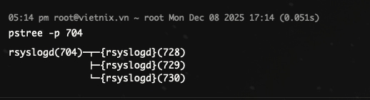 Kiểm tra tất cả tiến trình con của một PID cụ thể