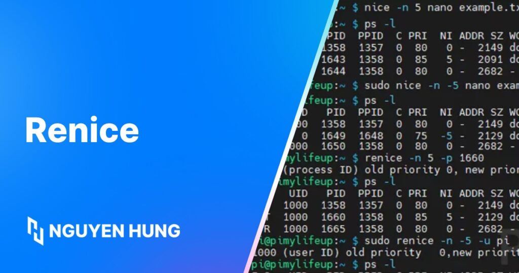 Hướng dẫn sử dụng lệnh renice để thay đổi mức ưu tiên CPU cho các tiến trình