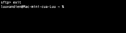 Thoát khỏi giao diện SFTP