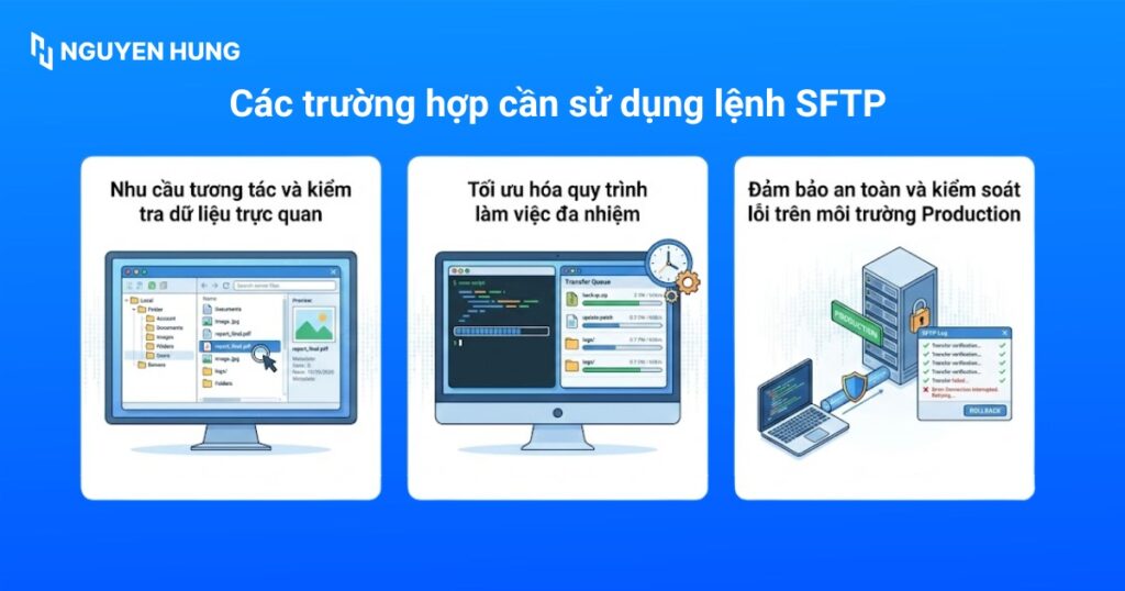 Các trường hợp cần sử dụng lệnh SFTP