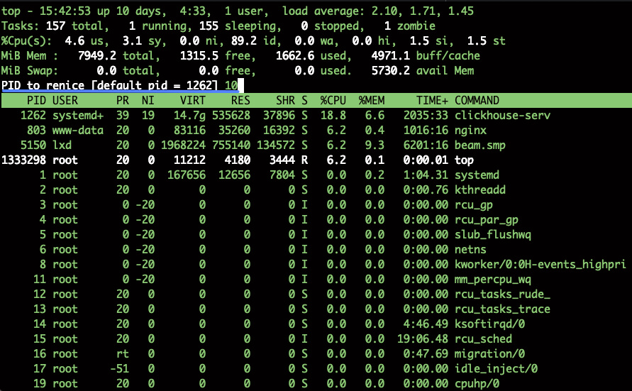 Thay đổi độ ưu tiên của tiến trình