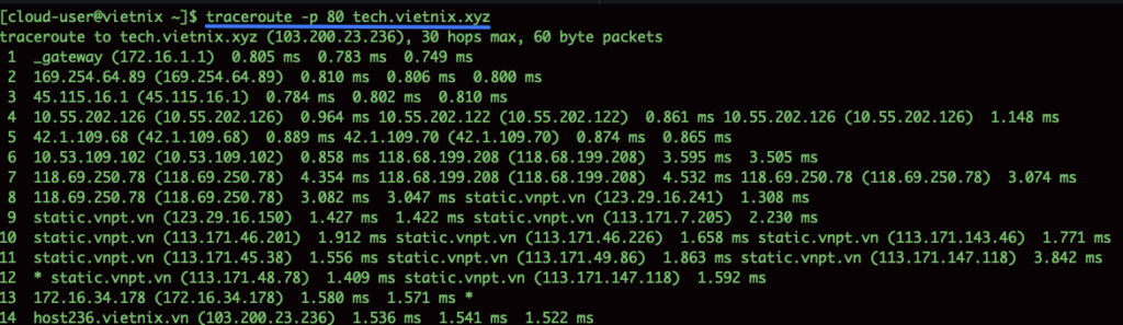 Chỉ định cổng đích